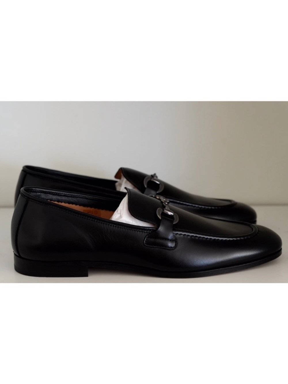 Ace Marks Bit Loafer Antonio Black Full Grain Leather Slip On Dress Shoes 10 43